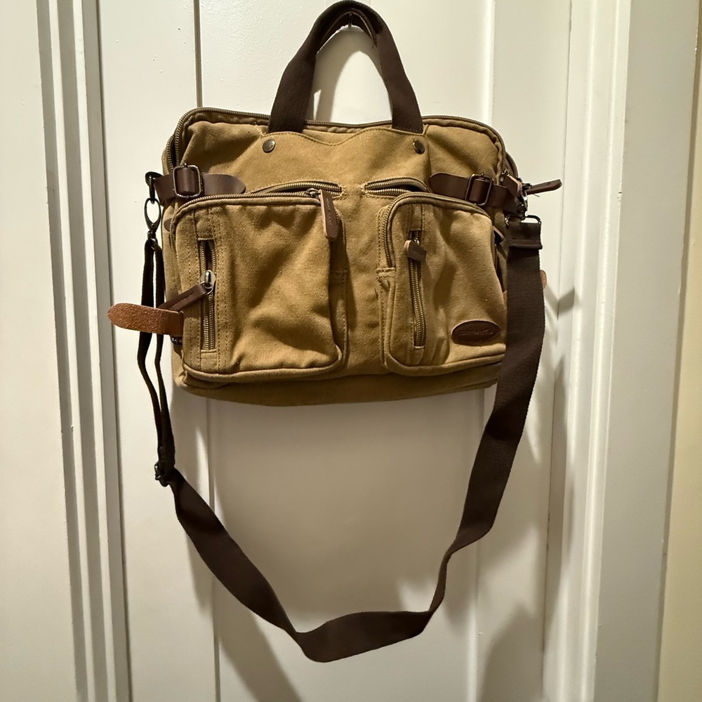 Brown Canvas Men's 3 in 1 Bag